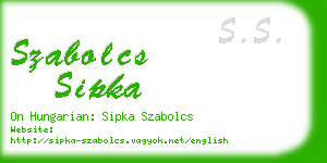 szabolcs sipka business card